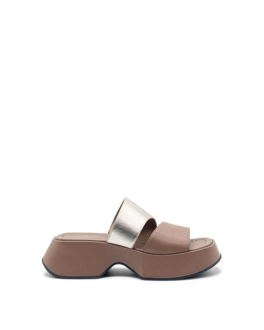 Vic Matié Brown Mini Yoko Sandale Lederarmbänder Roségold