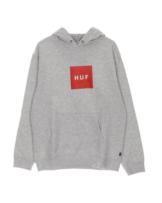 Huf Hoodies & Sweatvesten ,Grijs ,Katoen Logo Hoodie Athletic Heather in het Gray voor heren
