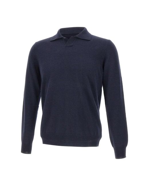 Kangra Blue Round-Neck Knitwear for men