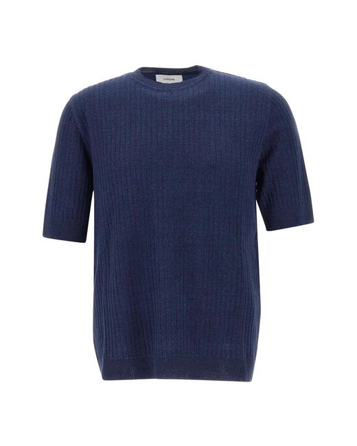 Lardini Blue Round-Neck Knitwear for men