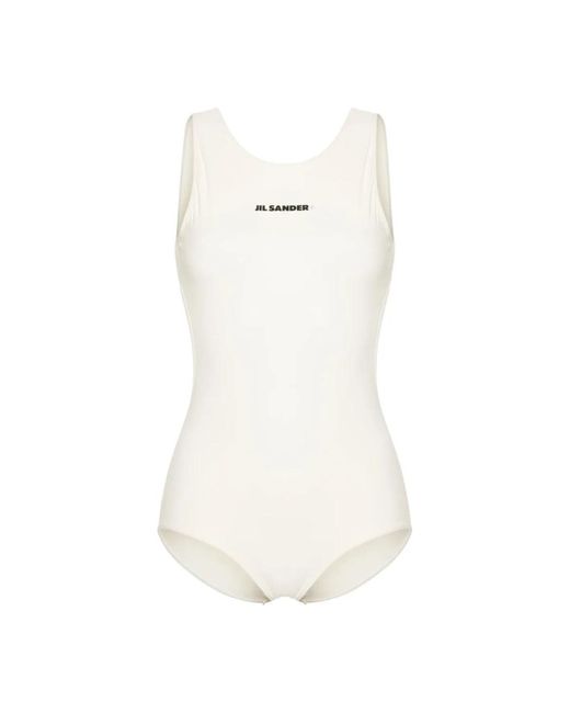 Jil Sander White Badeanzug
