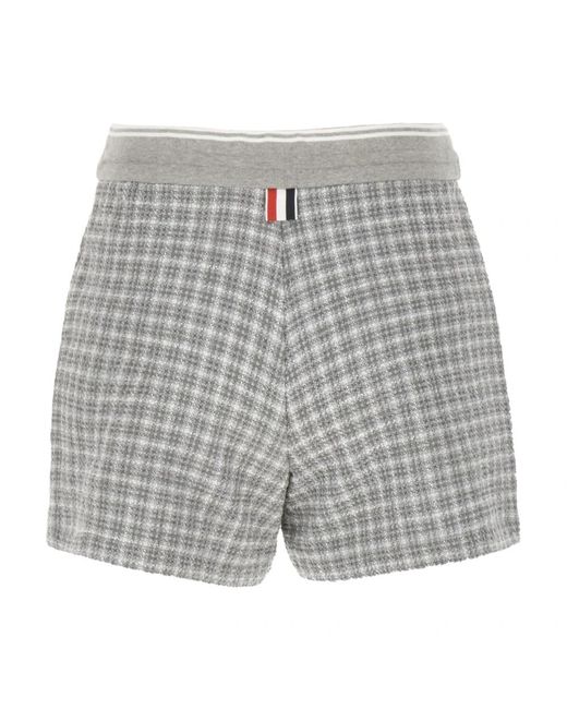 Thom Browne Korte Broeken ,Grijs ,Katoen Casual Katoenmix Shorts in het Gray