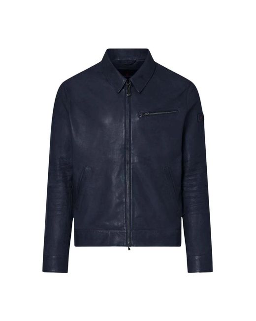 Peuterey Nappa Leren Jas in het Blue voor heren