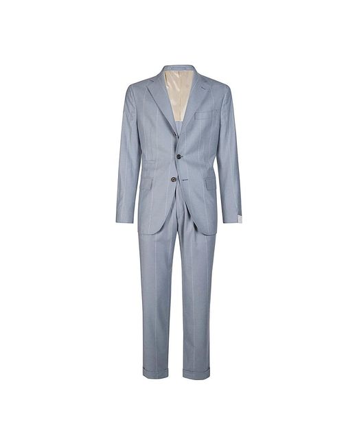 Eleventy Blue Single Breasted Suits for men