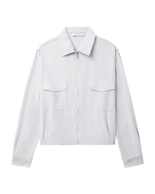 Random Identities Jassen ,Blauw ,Polyester Vintage Zip-Up Blouson Jacket in het White voor heren