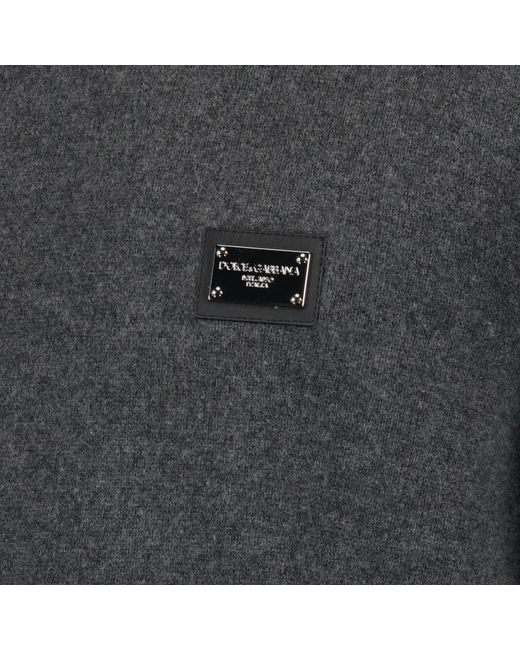 Dolce & Gabbana Logo plaque strickwaren für männer in Gray für Herren