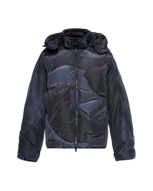 A Bathing Ape Jassen ,Zwart ,Polyester Down Jacket Met Afneembare Capuchon in het Blue voor heren