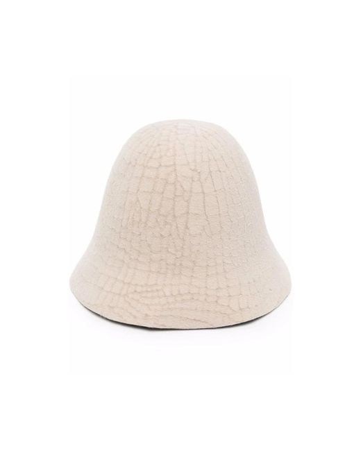 Flapper Accessoires ,Bucket Hat Met Craquelé-Textuur in het Natural