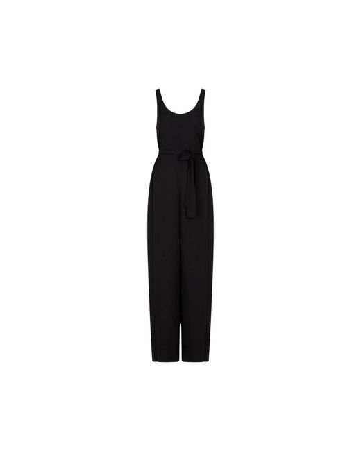 ARMANI EXCHANGE Jumpsuits & Playsuits ,Zwart ,Zwarte Mouwloze Jumpsuit Jurk Met Riem in het Black