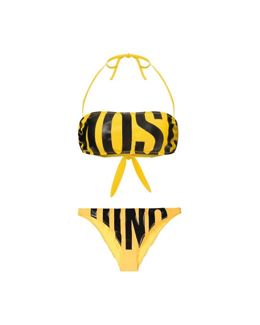 Moschino Badmode ,Geel ,Bicolor Bikini Badmode in het Yellow