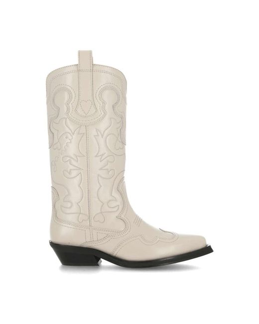 Ganni Natural Cowboy Boots