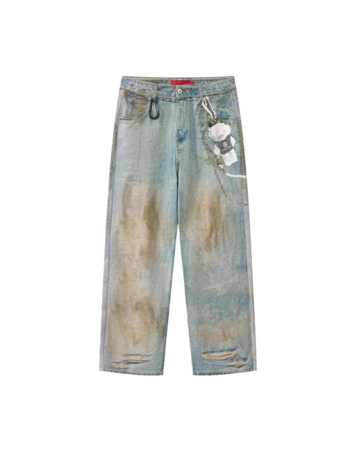 Acupuncture Gray Loose-Fit Jeans for men