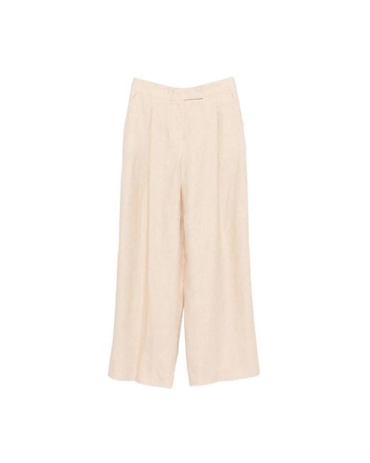 Eleventy Natural Cropped Trousers