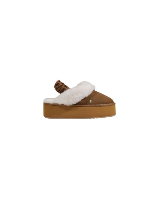 EMU Brown Hartz Platform Slipper