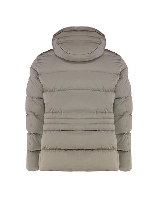 Moorer Lange Daunenjacke Mit Kapuze Und Taschen in Gray für Herren