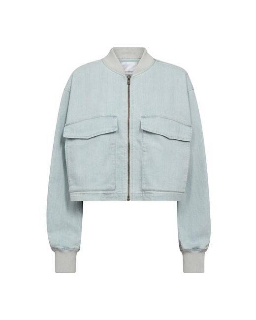 Bomber Jackets co'couture de color Blue