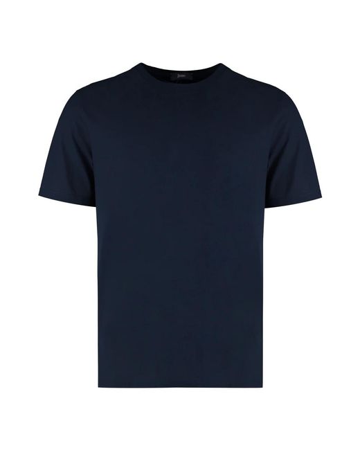 Herno Tops ,Blauw ,Katoen Cotton Crew-Neck T-Shirt in het Blue voor heren