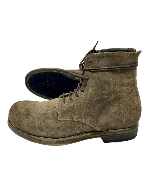 Officine Creative Green Lace-Up Boots for men