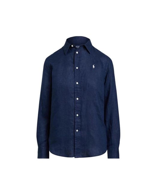 Polo Ralph Lauren Blue Dunkelblaues Langarmhemd