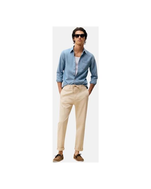 Closed Overhemden ,Blauw ,Katoen Chambray Button Down Shirt Met Zak in het Blue voor heren