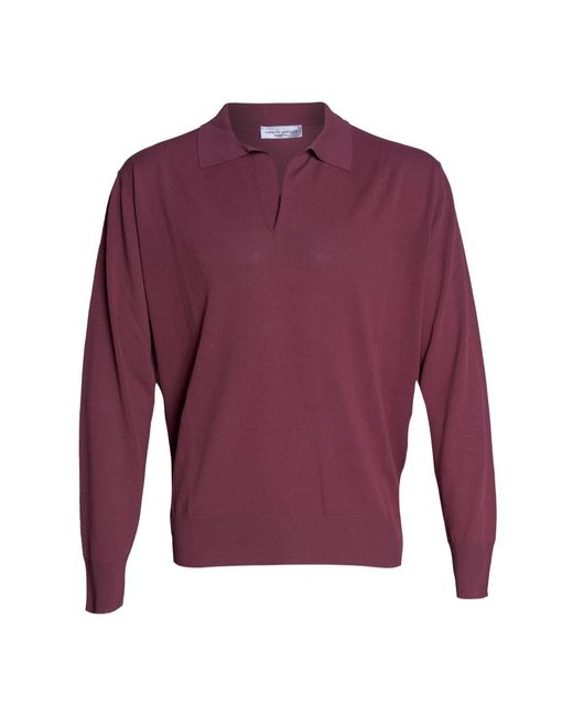 Roberto Collina Purple V-Neck Knitwear for men