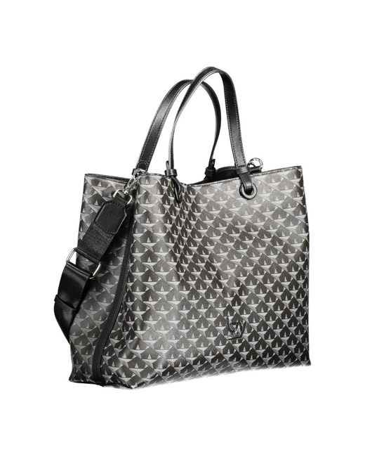 Byblos Gray Stilvolle zwei-fächer-handtasche mit kontrastdetails