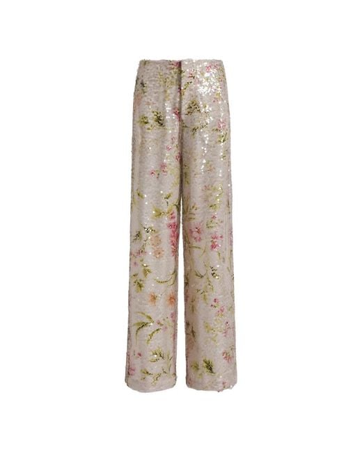 Alberta Ferretti Natural Neutrals Trousers