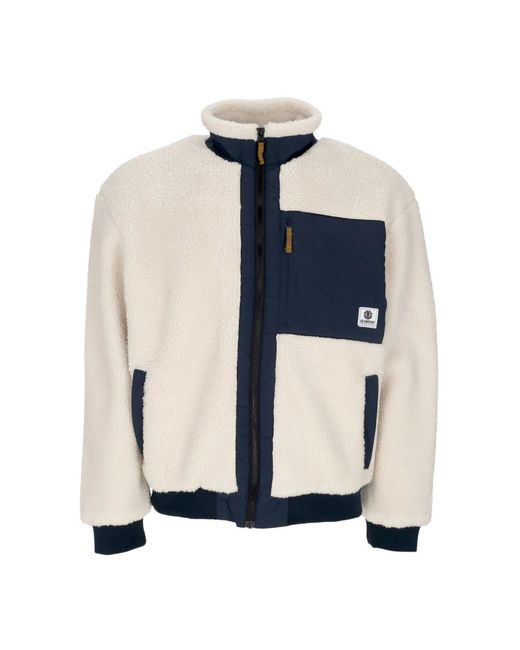 Element Fitness ,Polyester Sherpa Jack Met Hoge Hals Rits in het Blue voor heren