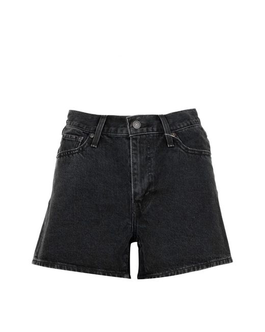 Levi's Black Retro high-waist denim shorts levi's
