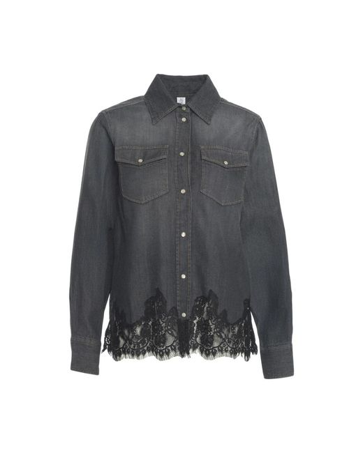 Liu Jo Denim Shirts in het Gray