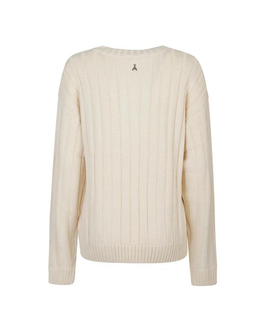 Patrizia Pepe White V-Neck Knitwear