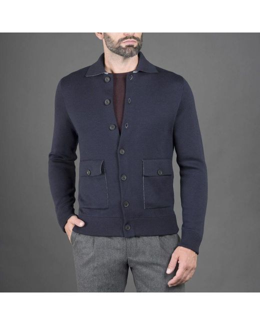 Cardigans Moorer de hombre de color Blue
