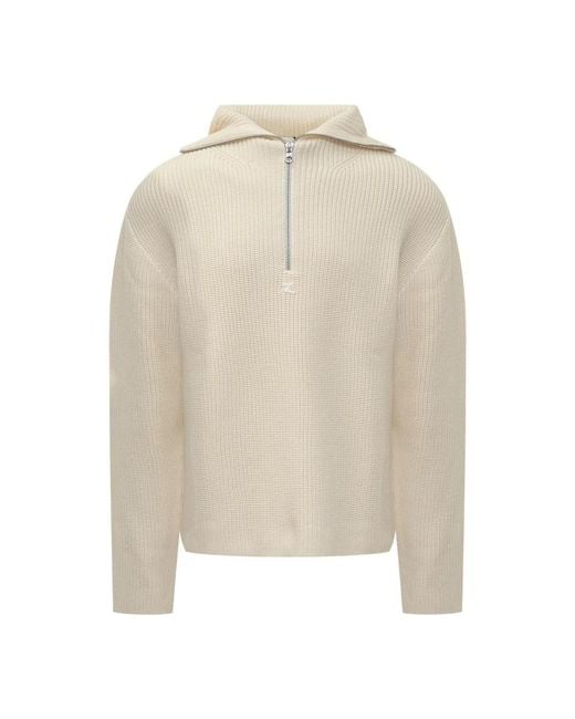Courreges Natural Round-Neck Knitwear for men