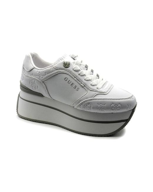Guess Gray Weiße pu sneakers flpcamfal12