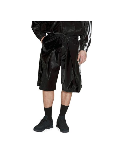 Y-3 Gestreifte bermuda-shorts in Black für Herren
