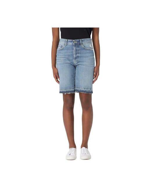 Dondup Blue Denim Shorts Mit Lockerer Passform