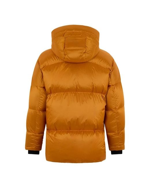 Moorer Jassen ,Oranje ,Leer Padded Jacket in het Orange voor heren