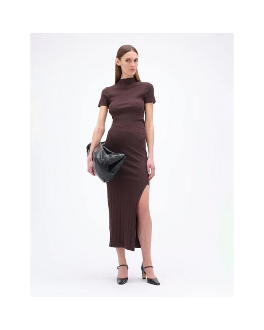 REMAIN Birger Christensen Rokken ,Bruin ,Polyester Elegante Midi Potlood Rok in het Brown