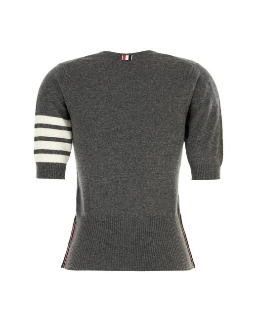 Thom Browne Gray Round-Neck Knitwear