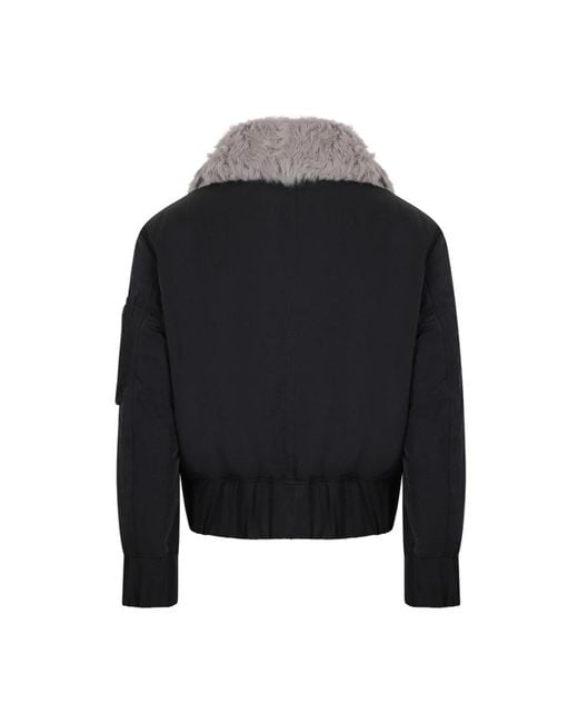 AMI Black Faux Fur & Shearling Jackets for men
