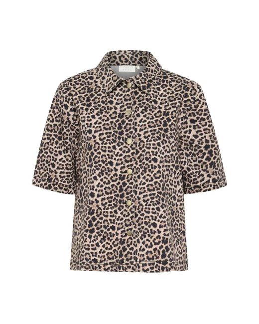 Shirts Kaffe de color Brown