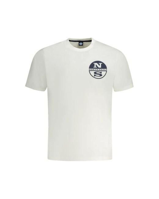 North Sails Tops ,Wit ,Katoen Wit Katoenen Crew Neck T-Shirt in het White voor heren