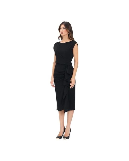 Max Mara Kleedjes ,Zwart ,Elegante Zwarte Midi Jurk in het Black