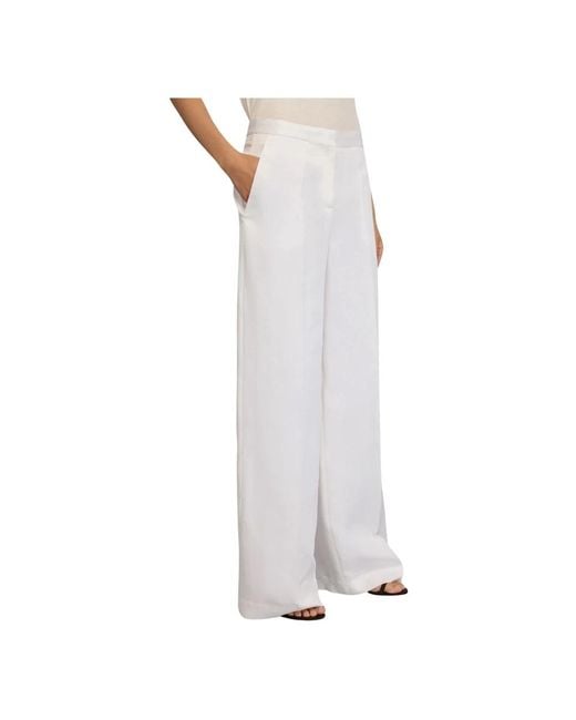 Semicouture White Wide Trousers