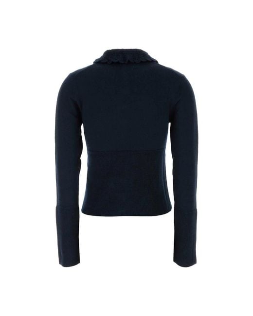 Chloé Fitted Logo Cardigan in het Blue
