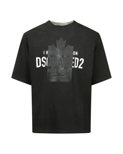 DSquared² T-Shirt Met Logoprint in het Black voor heren