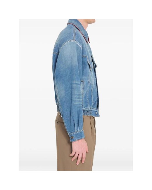 Versace Blue Denim Jackets for men