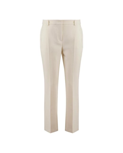 Weekend by Maxmara Rechte Broek Met Achterzakken in het Natural