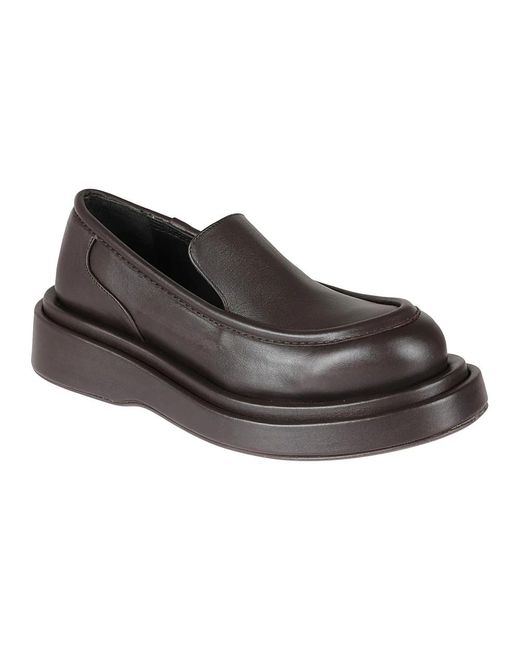 Paloma Barceló Black Leder mokassin gummisohle schuh