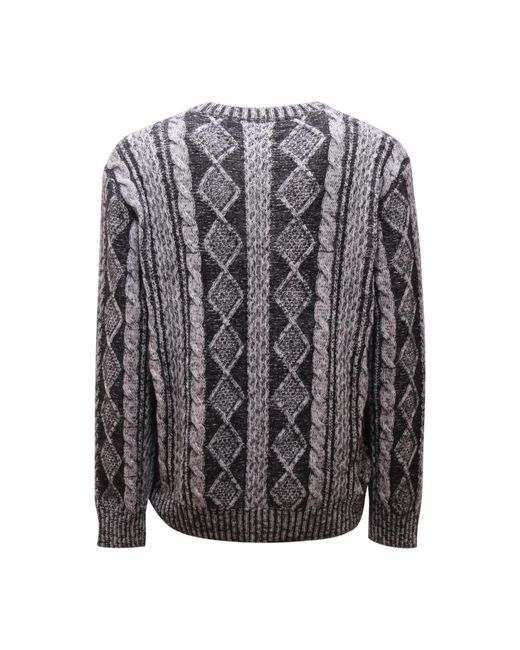Round-Neck Knitwear Amaranto de hombre de color Black